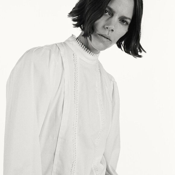 ZARA WAVY POPLIN TOP NEW - Picture 3 of 4